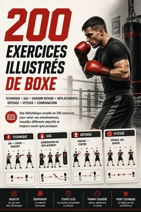 Aperçu du guide 200 Exercices Illustrés de Boxe